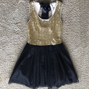 Gold and Black Sequin Dress